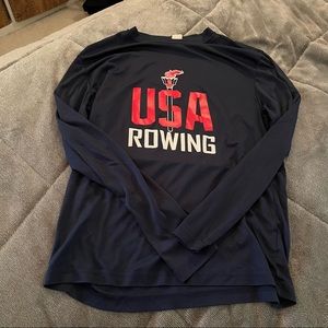 USA rowing navy long sleeve shirt